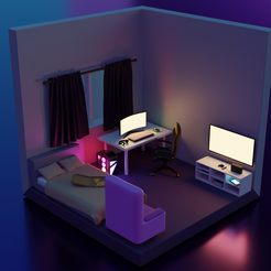 3.png Fichier 3D SALLE DE JEU PERSONNALISABLE ISOMÉTRIQUE・Plan imprimable en 3D à télécharger
