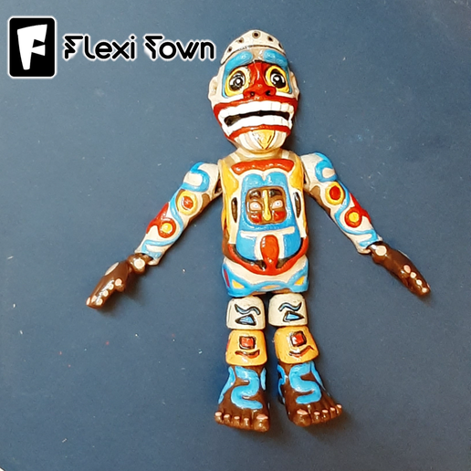 Flexi-Town-Tiki-I2.png Флекси Тики, шарнирная фигурка-фиджет, 3мф в комплекте