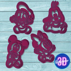 Diapositiva5.png SET X4 MICKEY AND FRIENDS - COOKIE CUTTER