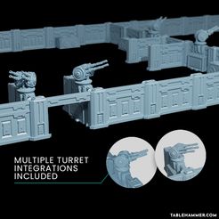 001.jpg STL file Modular scifi wall system with turrets (from "Harvest IV")・3D printing idea to download, Tablehammer