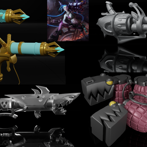 Jinx Complete Cosplay - League of Legends - LOL 3D print model 3D model