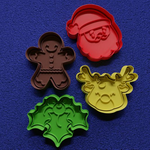 🎅 Santa Claus Misteltoe Rainder Gingerbread Man Cookie Cutter Set