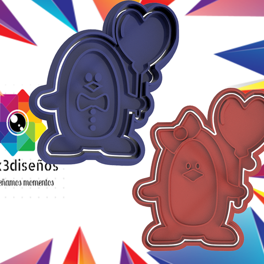 Penguins Valentine's Day 3D model