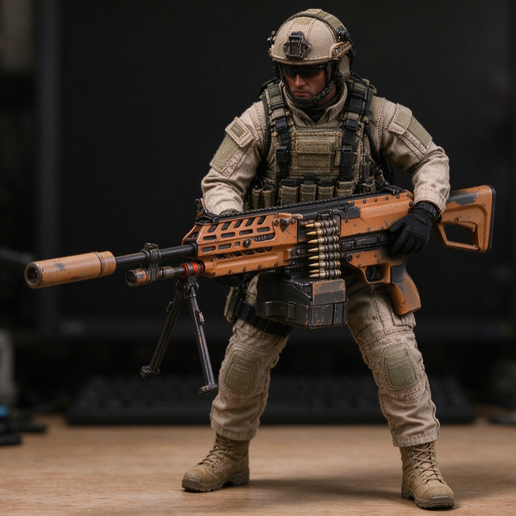 441-mzz - US XM250 Machine Gun - Digital Model