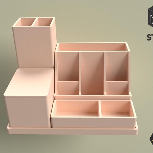 Modular Desk Organizer for Office and Crafts : STL File for 3D Printing : Versatile and Customizable Storage : EULITEC