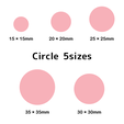 Circle001.png Circle 5 Polymer Clay Cutters＊Cookie Cutters＊Sugar Craft＊5 Sizes＊15mm, 20mm, 25mm, 30mm, 35mm