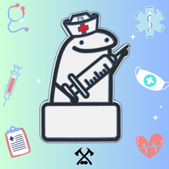 Flork-Enfermera.png Flork Nurse keychain with poster