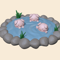 PigLake1.PNG -Datei Niedlicher Schweinesee herunterladen • 3D-druckbare Vorlage, Usagipan3DStudios