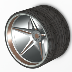 45°R.png 5Spoke rim with tire