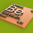 beryllium v3.jpg Periodic Table of Elements  blocks  chemistry   -  118 elements printable stl file
