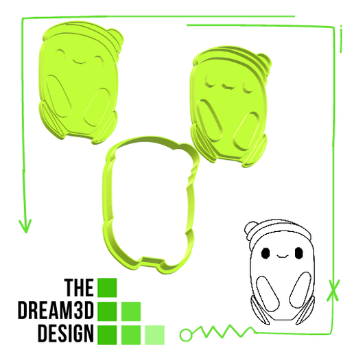 RON COOKIE CUTTER N DEBOSSER / COOKIE CUTTER AND STAMPER 3D model