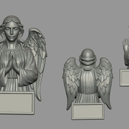 Angel Statue with Praying Pose – 3D Print Ready - 3D model önizlemesi