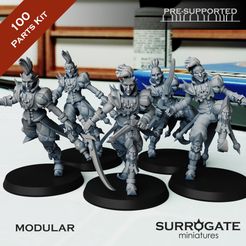 Jesters001.jpg 3D file Void Jesters Troupe, Surrogate Miniatures July Modular Unit Release・Model to download and 3D print
