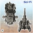 4.jpg Large eight-wheeled pick-up with missile launcher and artillery gun (3) - Future Sci-Fi SF Post apocalyptic Tabletop Scifi