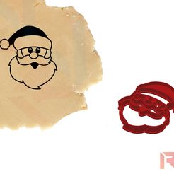 santa_cookie_cutter_clay_embosser_fondant_stamp_3d_printed_.jpg Файл STL Санта Клаус, рождественский резак для печенья・3D модель для печати скачать