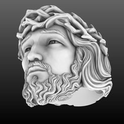 1.jpeg STL file Sacred Visage of Jesus Christ Ring 3D・3D printer design to download