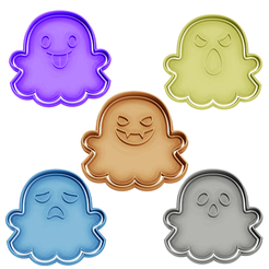 pack-1.png Fichier 3D EMPORTE-PIÈCE POUR BISCUITS OU FONDANT FANTÔMES D'HALLOWEEN PAQUET 1・Modèle à imprimer en 3D à télécharger