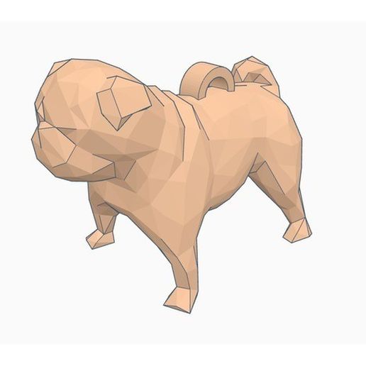 ed49d293002f9ea663f1b14c14edc85d_preview_featured.jpg Download free STL file Low Poly Pug Keychain • 3D printable model, Gophy