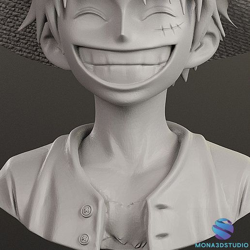 6.jpg Affe D. Luffy Büste ein Stück Strohhut STL 3D-Druck Figur Statue