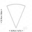 1-8_of_pie~8.25in-cm-inch-top.png Slice (1∕8) of Pie Cookie Cutter 8.25in / 21cm