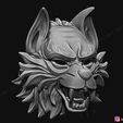 16.jpg Wolf Mask - Japanese Samurai Mask - Oni Tiger Mask - Halloween 3D print model
