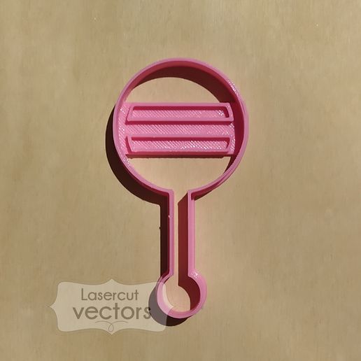 baby shower cookie cutter baby rattle cookie cutter 3D model