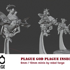 plaguegodplagueinsectspic.png 6 figurines de dieu de la peste et d'insecte de la peste à l'échelle 6mm / 10 mm