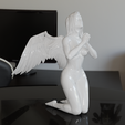 Nude-angel-kneeling_1.png Download STL file Statue Nude woman angel kneeling • 3D printing template, x9s