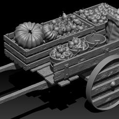 fruits-cart.jpg Archivo OBJ Carro de mano medieval・Objeto imprimible en 3D para descargar, aryaneire