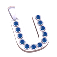 silver.png "Pingente de ouro inicial U - Colar de alfabeto personalizado com pedra de rubi"