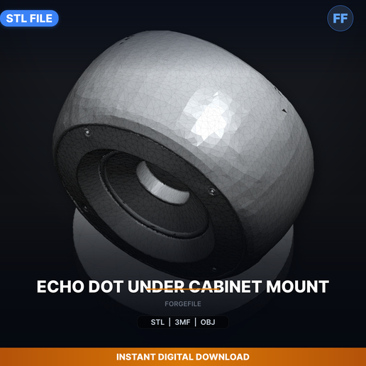 Mini Smart Speaker Under Cabinet Mount - 3D Printable STL File