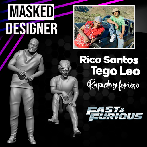 RICO SANTOS AND TEGO LEO (FAST AND FURIOUS) 3D model