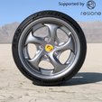 porshe-996-boxter-v12656.png Porshe 996 Boxster rims with ADVAN tires for diecast and scale models