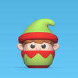 Cod1749-Xmas-Elf-Round-1.png 3D file Round Xmas Elf・Model to download and 3D print