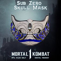 pre.jpg Файл 3D Sub Zero Skull Mask Mortal Kombat 1・Модель 3D-принтера для загрузки