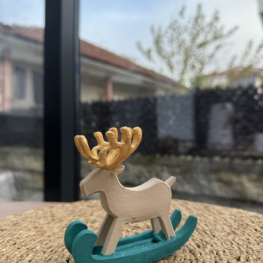 🪞 Rocking Reindeer Figure – Decorative Holiday Design・ 3MF File for 3D ...
