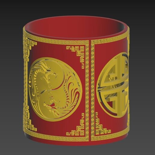 Pot à crayon asiatique 3D model