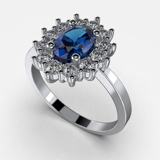 2.jpg Engagement ring OVAL 7x5mm 06ct -STL printable