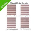 etsy-Xsell2.jpg Border embossing stamps for polymer clay, six borders with a storage ring, Set #4, Aztec patterns