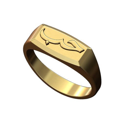 Arabic-love-rounded-recta-signet-ring-size5to11-00.jpg Download STL file Arabic love rectangular stacker signet US sizes 5to11 3D print model • 3D print model, RachidSW