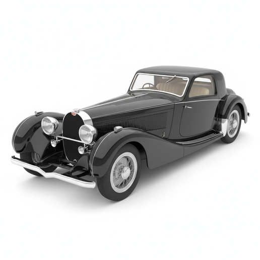 Bugatti Type 41 Royale drift car STL, vintage car STL, European supercar STL, garage diorama car STL, classic car STL, high detail car STL, car silhouette STL, minivan STL, 1:64 car STL, widebody car STL, stylized car STL, 90s JDM STL, modified car STL, m