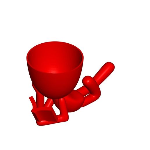 Vase Flowerpot Robert reading a book 3D model