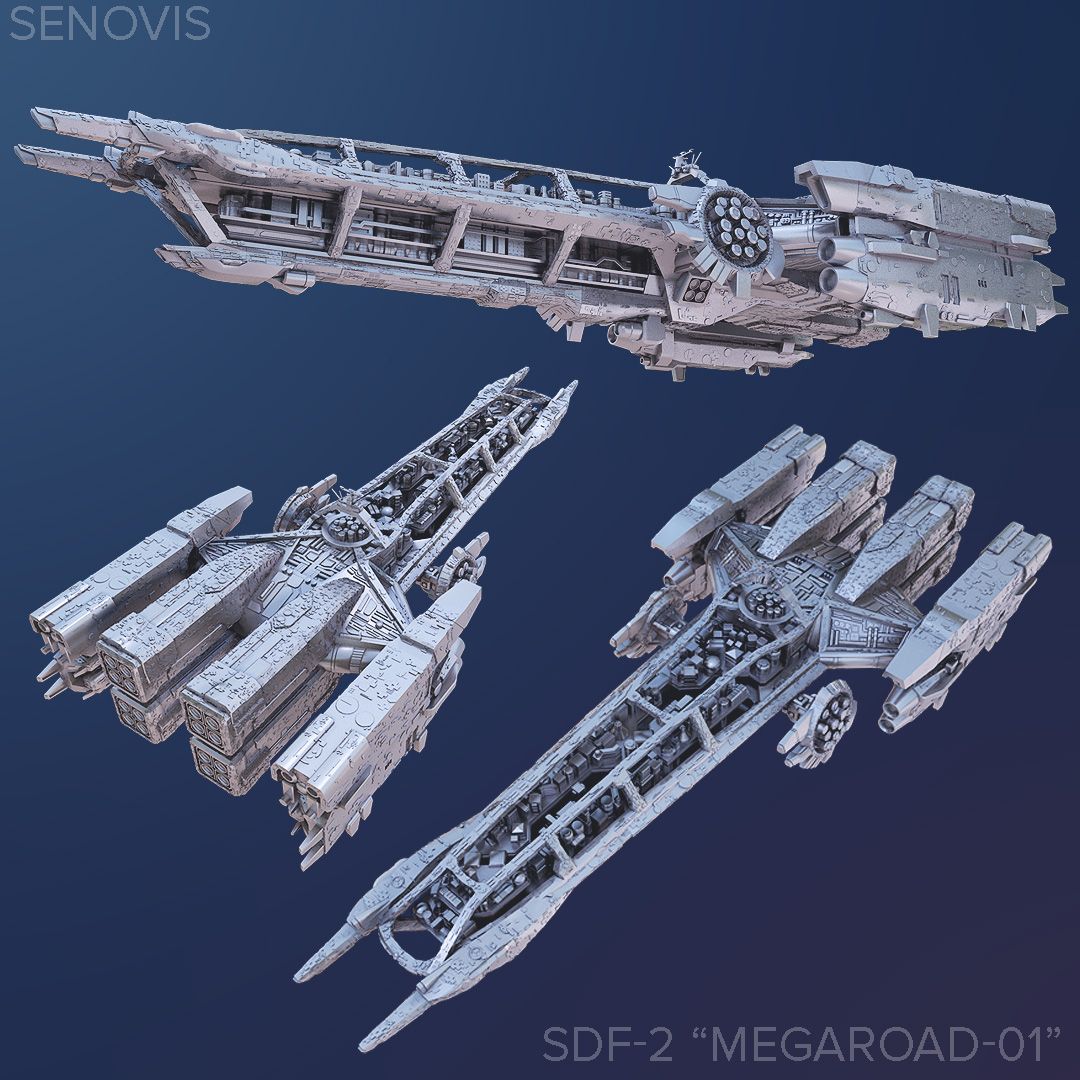 SENOVIS Archivo STL gratis SDF-2 "Megaroad-01" (1/4000) a gran escala・Diseño imprimible en 3D para descargar, MiniValks
