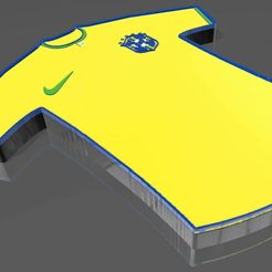 bra.jpg STL file QATAR 2022 World Cup T-shirt lamp of Brazil national team in color・Model to download and 3D print, en3dlaser
