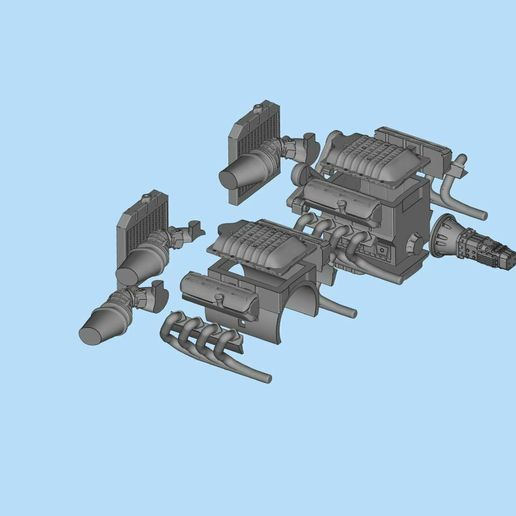 🚚 3D printable model ENGINE rccar or truck・ 3D File for ・Cults