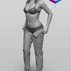 1.jpg STL file Jeans Girl・3D print object to download