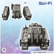 4.jpg Ork tank with large front blade and armored cab (14) - Future Sci-Fi SF Post apocalyptic Tabletop Scifi Wargaming Planetary exploration RPG Terrain