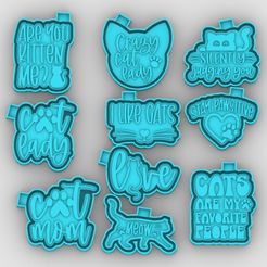 I-love-cats_1.jpg STL file i love cats - freshie mold・3D printable model to download