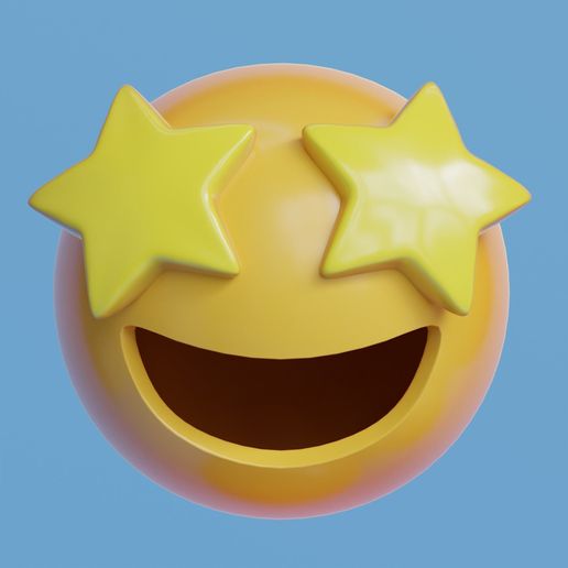 Star-Struck Emoji - Star Eyes 3D model