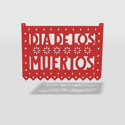 1.png STL file Banner dia de los muertos・Template to download and 3D print